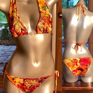 Womens swimsuit with Swarovski Crystals